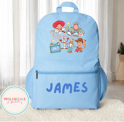 Personalised Toy Story Kids Backpack | Custom Name School Bag | Woody & Buzz Disney | Mini Rascals (Copy)