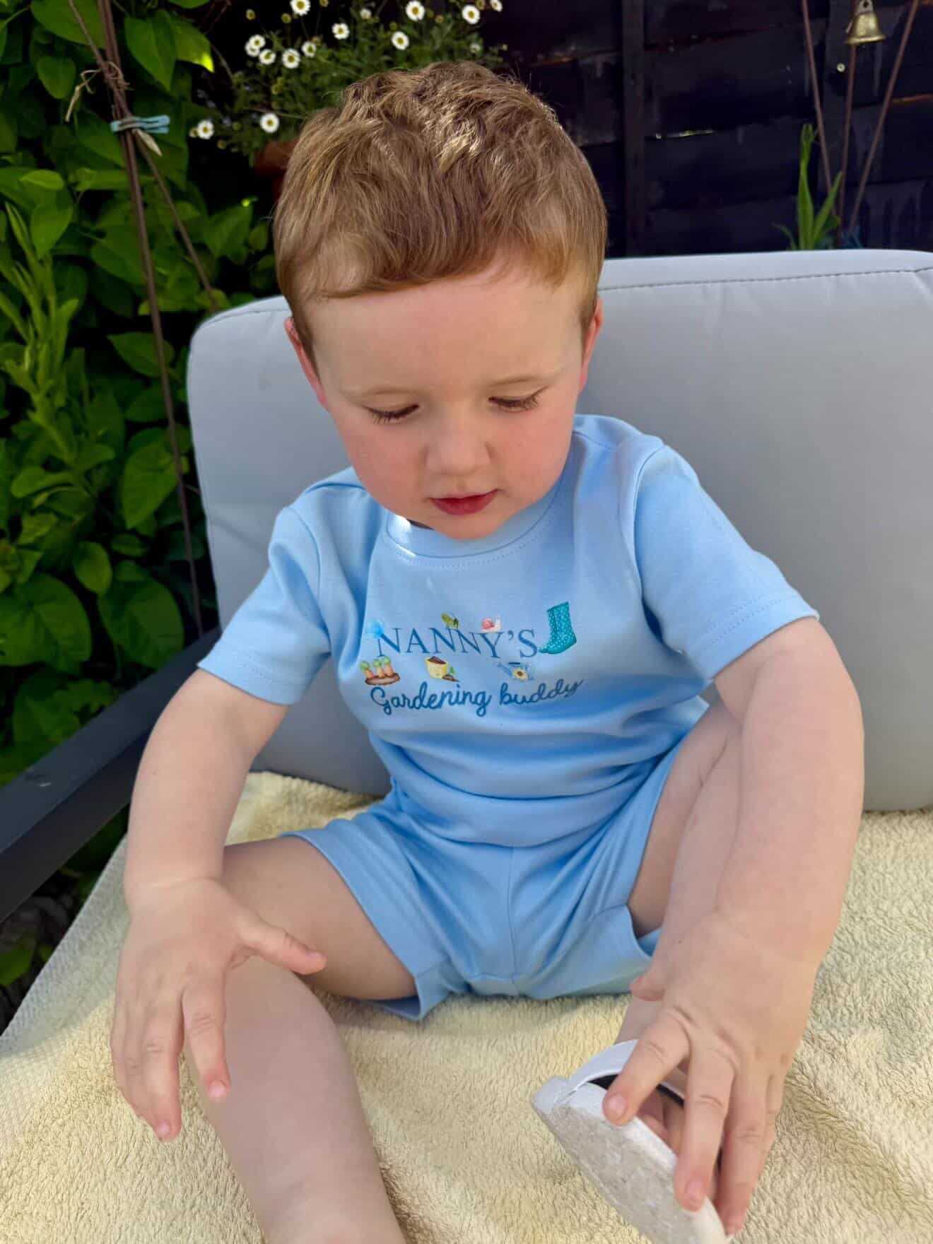 Nanny's Gardening Buddy Kids T-Shirt & Short Set – Cute Gift for Grandchildren | Mini Rascals