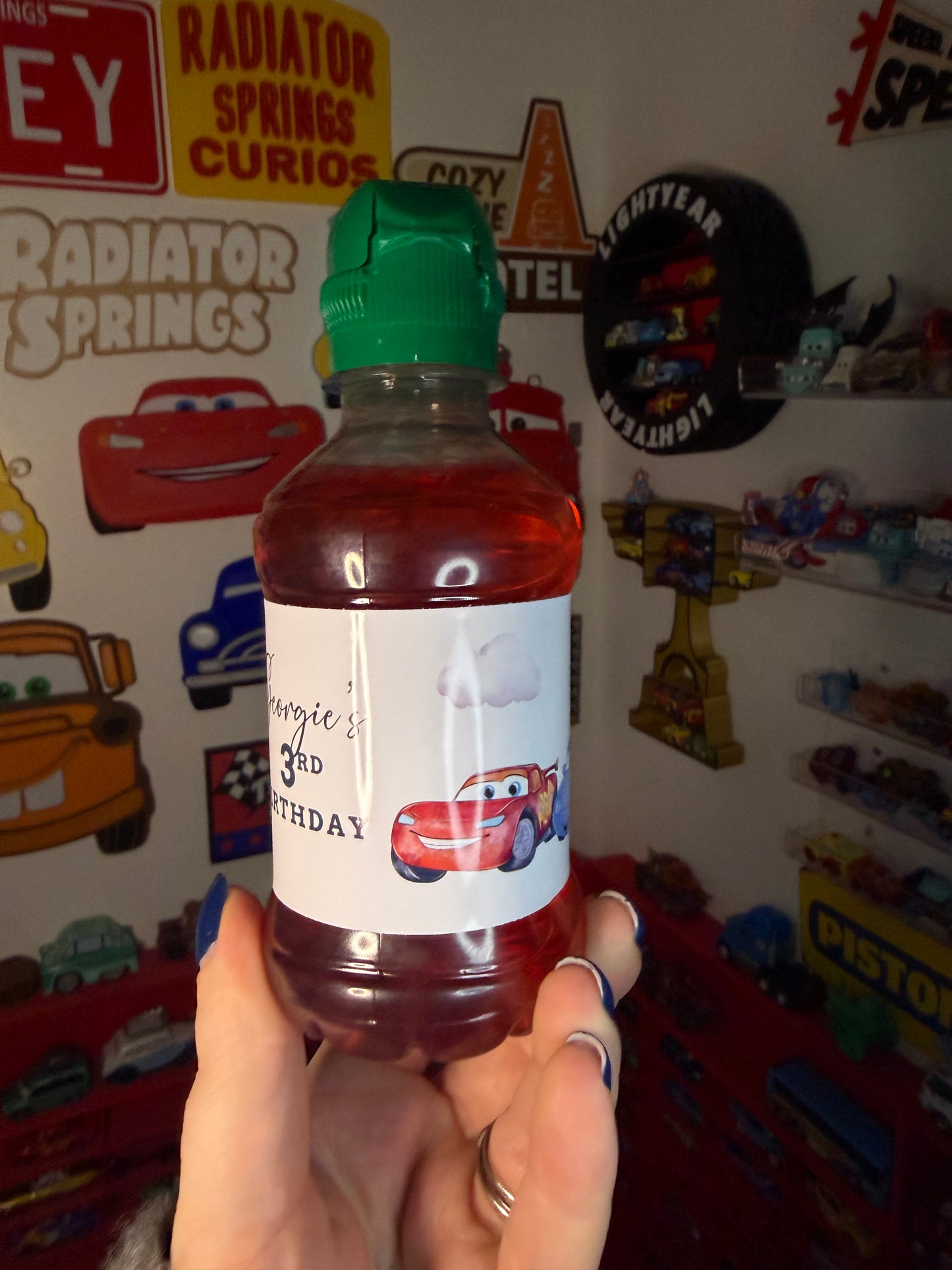 Lightning McQueen Birthday Party Labels – Disney Cars Water Bottle & Fruit Shoot | Mini Rascals