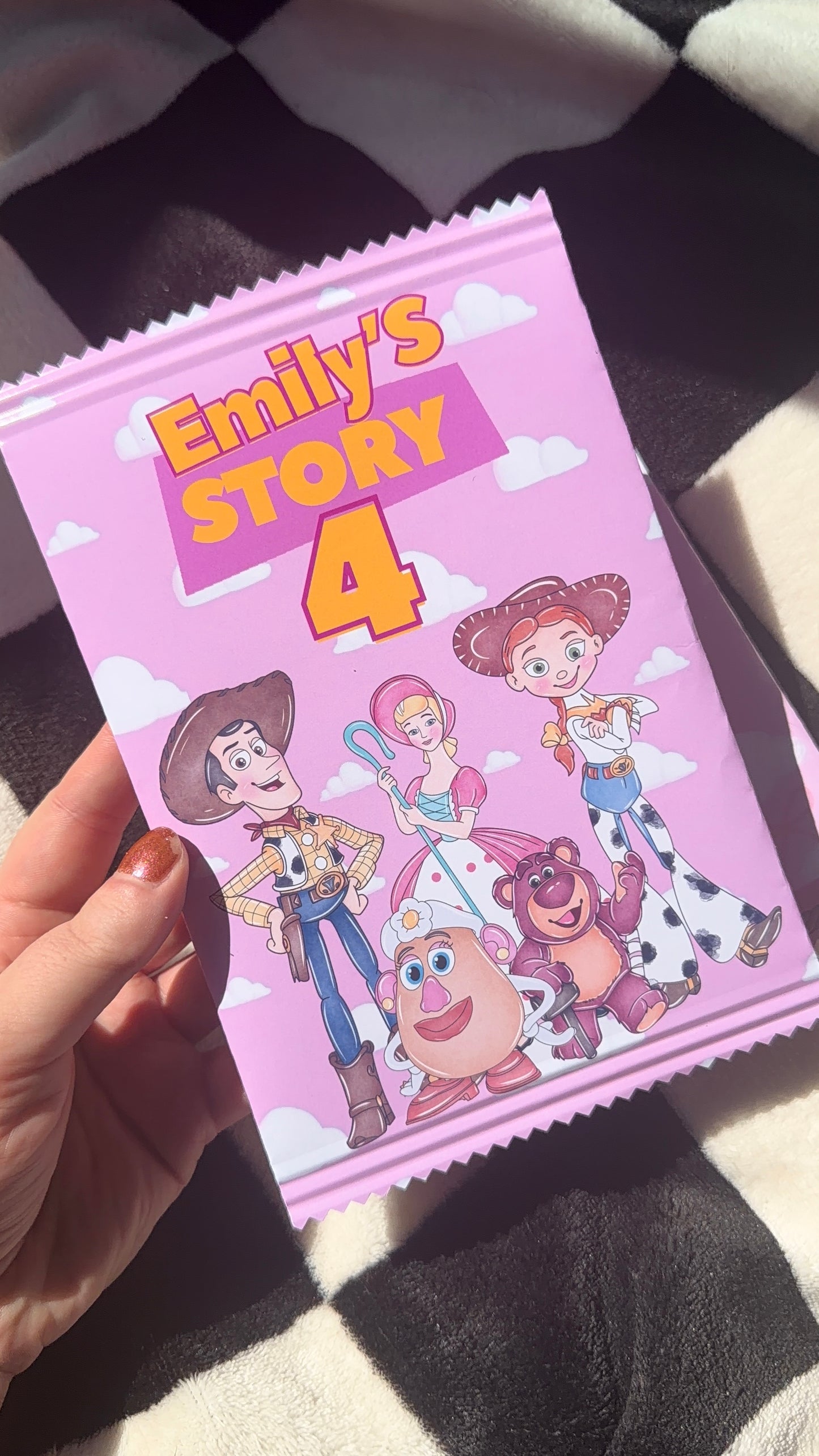 Personalised Jessie Toy Story Theme Fillable Crisp Packets | Birthday Party Favours | Custom Party Snack Bags | Kids Party Treat Bags