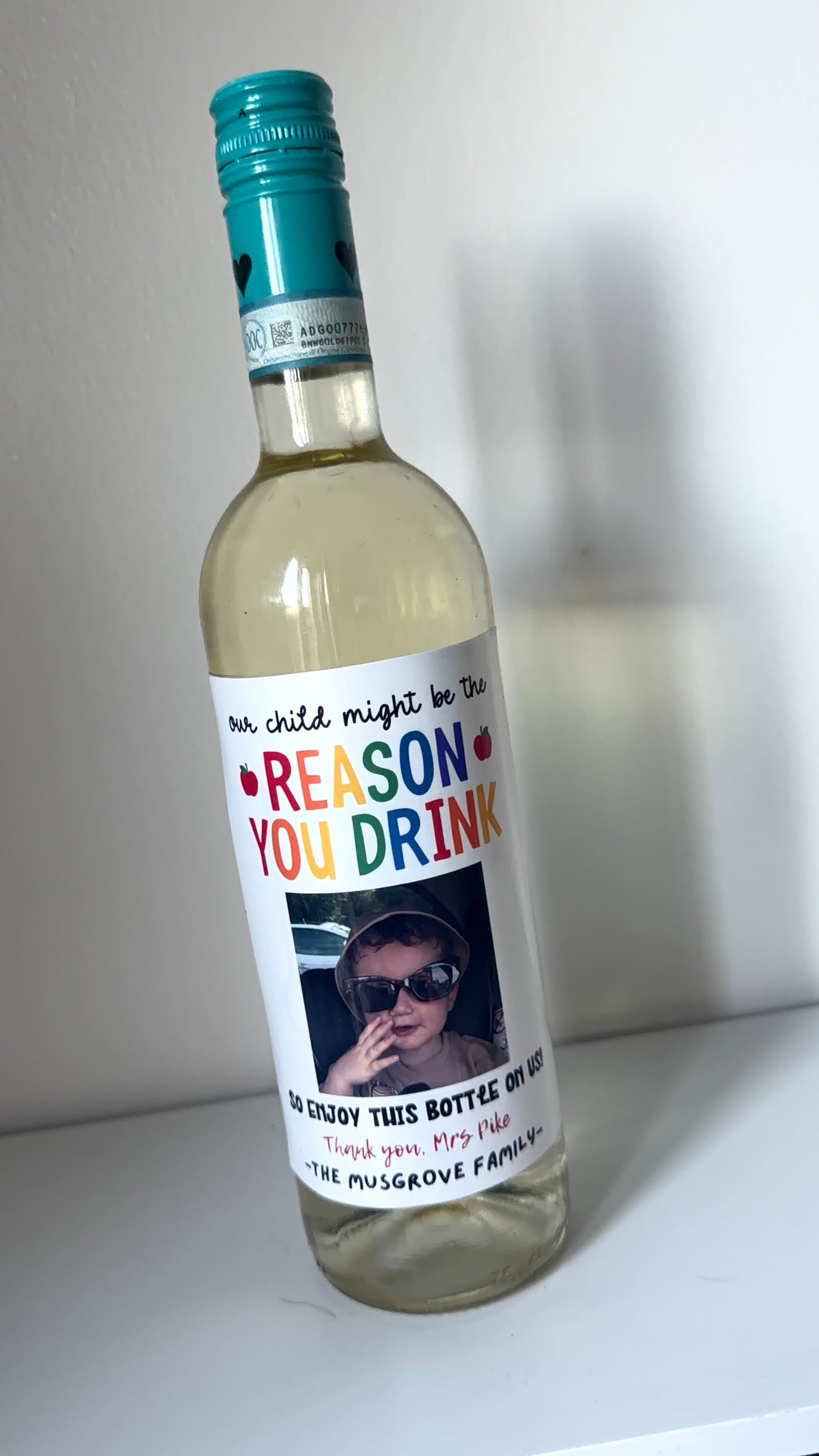 Personalised School & Nursery Leaver Wine Bottle Label