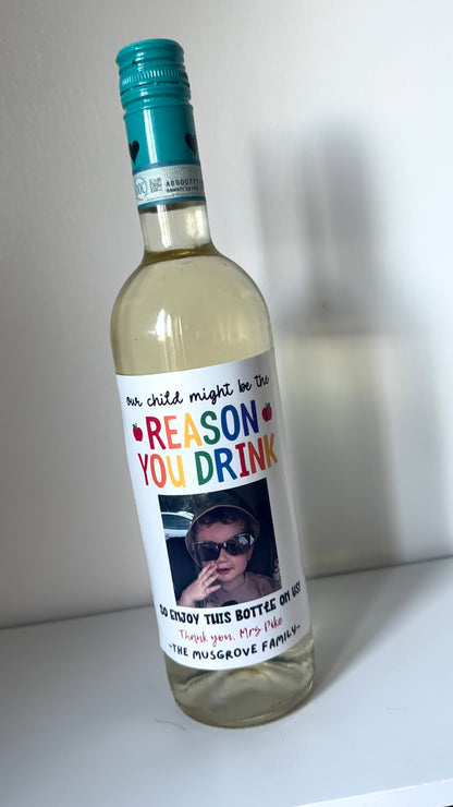 Personalised School & Nursery Leaver Wine Bottle Label