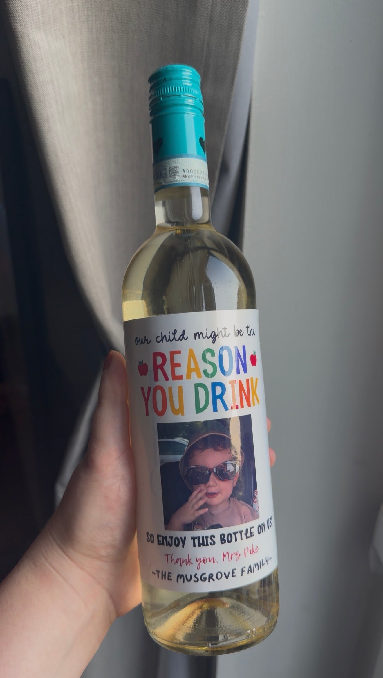 Personalised School & Nursery Leaver Wine Bottle Label