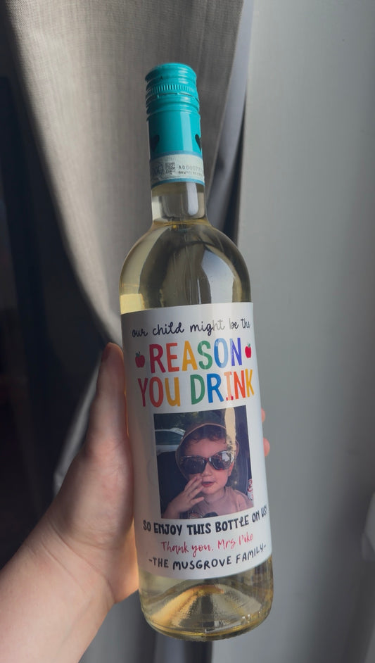 Personalised School & Nursery Leaver Wine Bottle Label