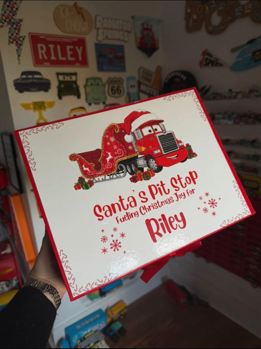 Personalised Disney Cars Mack Pit Stop Christmas Eve Box