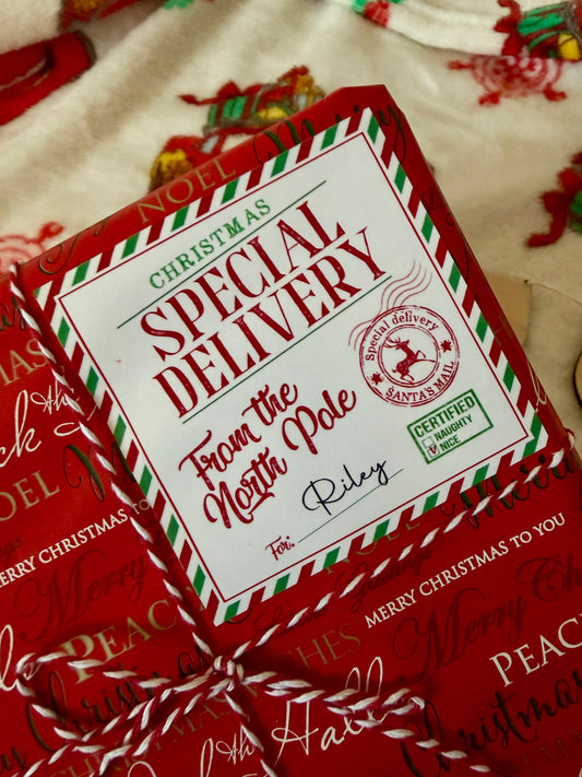 Personalised Special Delivery from the North Pole Sticker
