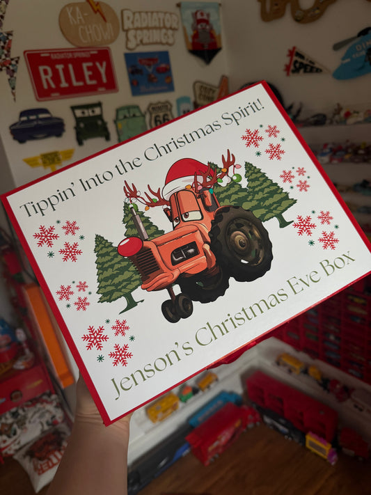 Personalised Christmas Tipin Tractor Christmas Eve Box