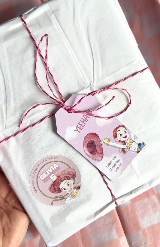 Personalised Jessie Toy Story Party Stickers & Tags
