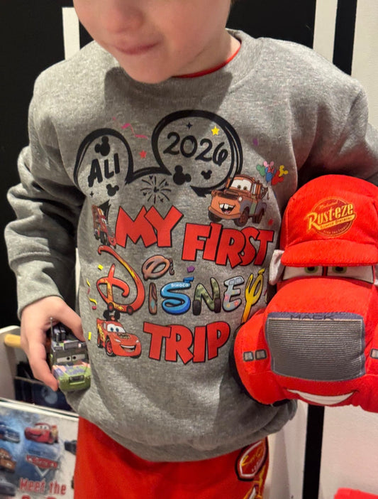 Personalised Disney Cars McQueen Disney Trip Outfit - Kids T-Shirts and Sweatshirt