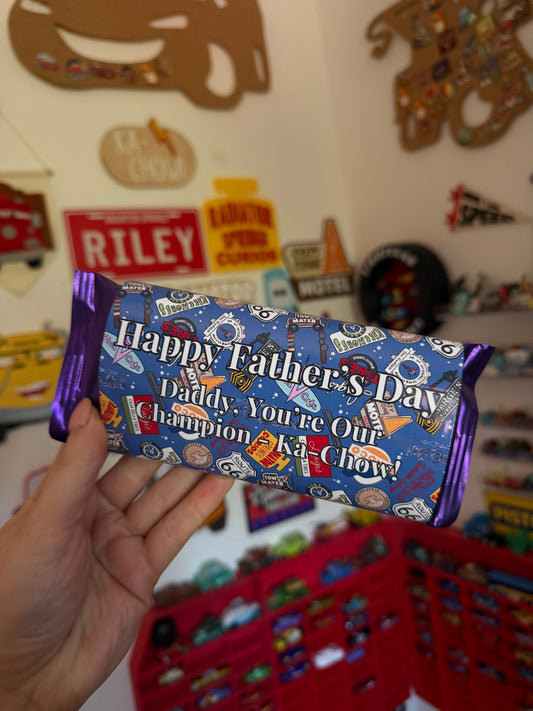 Fathers Day Cars McQueen and Friends Personalised Chocolate Bar