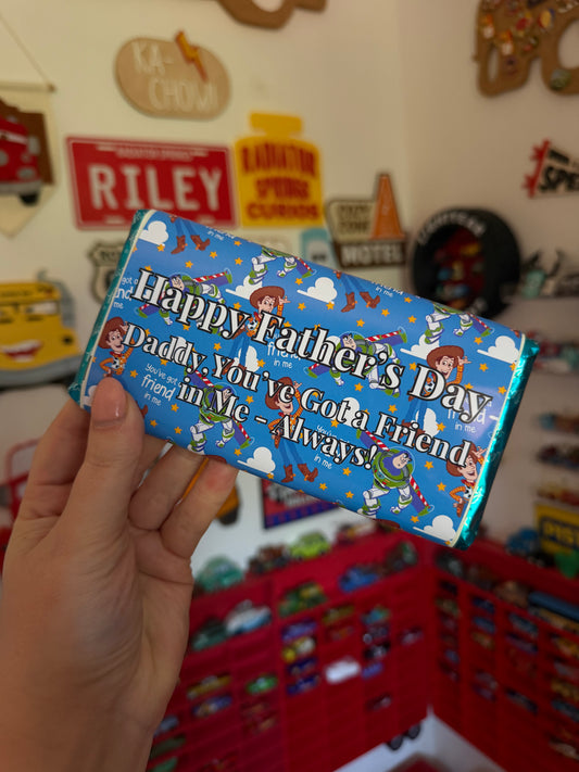 Fathers Day Toy Story - Friend In Me Personalised Chocolate Bar