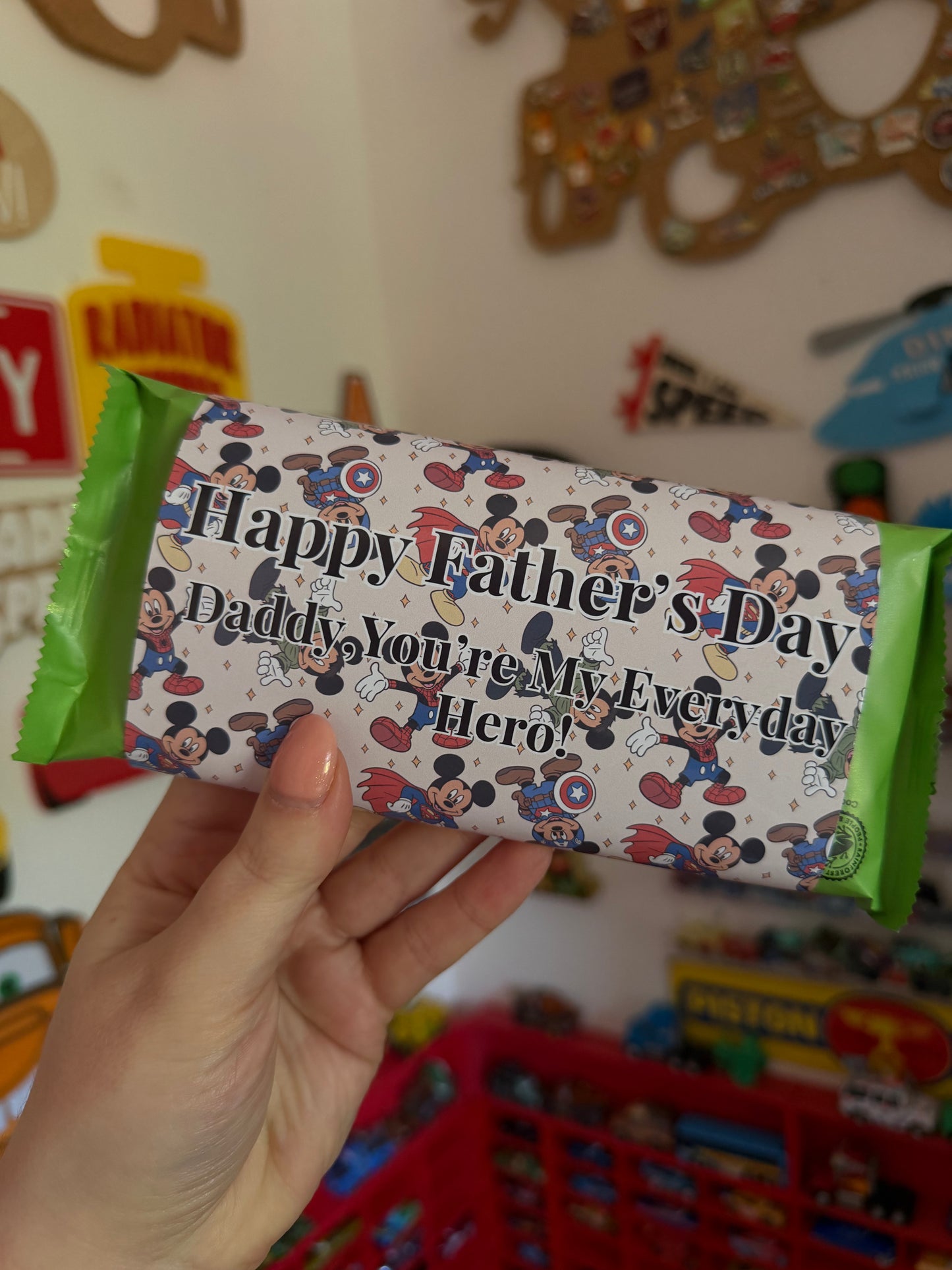 Personalised Mickey Superhero Chocolate Bar | Disney Father's Day Gift