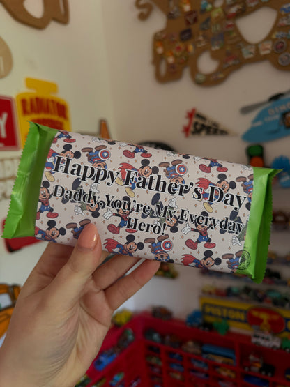 Personalised Mickey Superhero Chocolate Bar | Disney Father's Day Gift