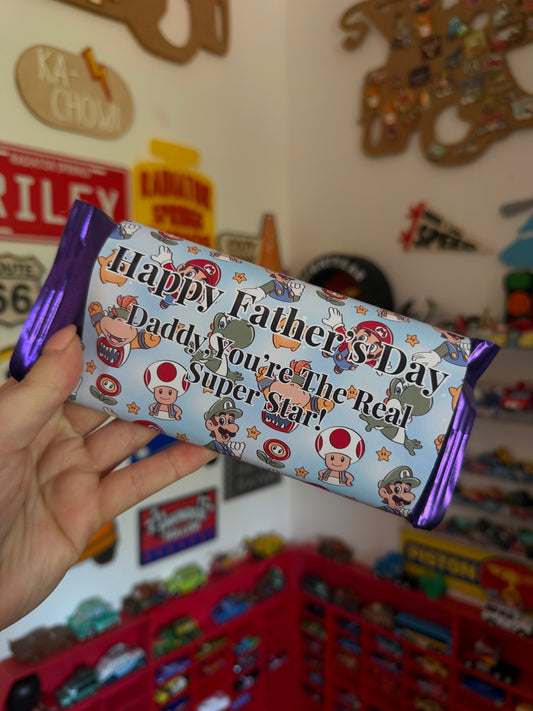 Personalised Mario & Luigi Father's Day Chocolate Bar – Gaming Dad Gift | Mini Rascals