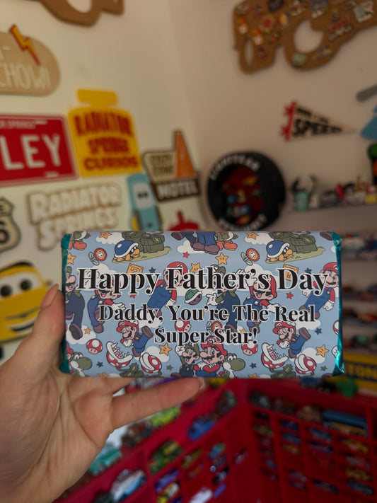 Super Mario Father's Day Chocolate Bar – Custom Dad Gift | Mini Rascals