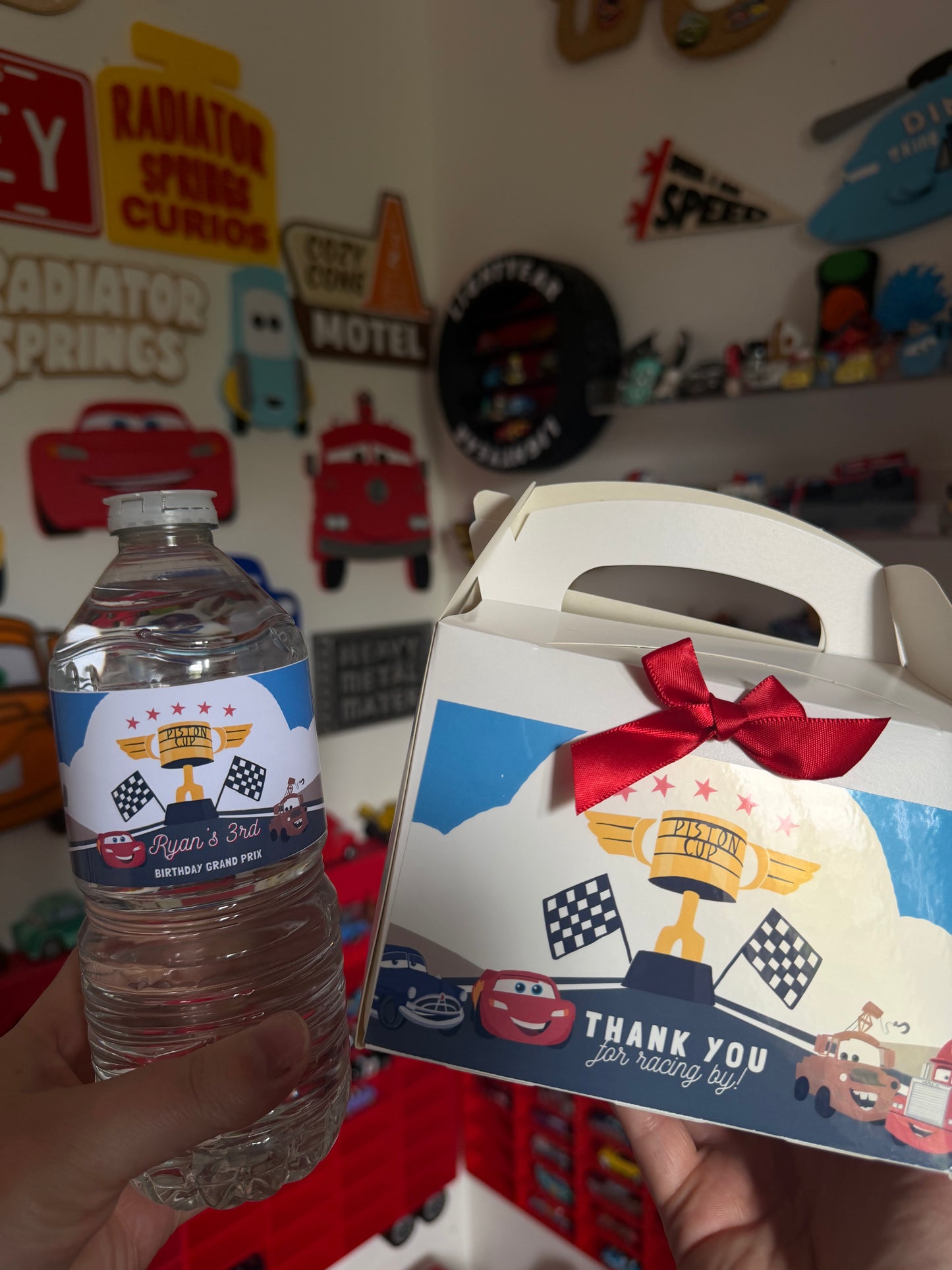 Disney Cars Radiator Springs Party Favour Water Bottle / Fruit Shoot Labels