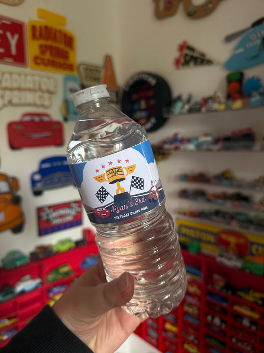 Disney Cars Radiator Springs Party Favour Water Bottle / Fruit Shoot Labels