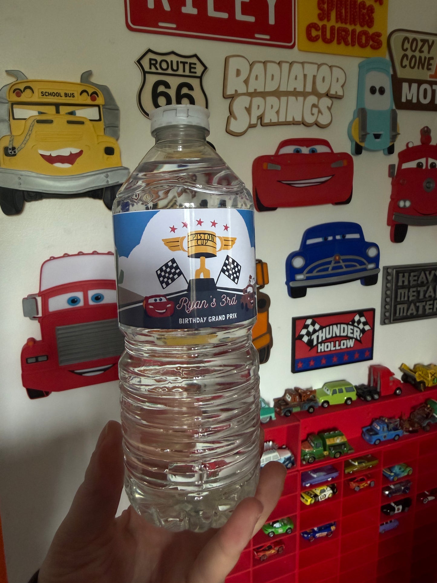 Disney Cars Radiator Springs Party Favour Water Bottle / Fruit Shoot Labels