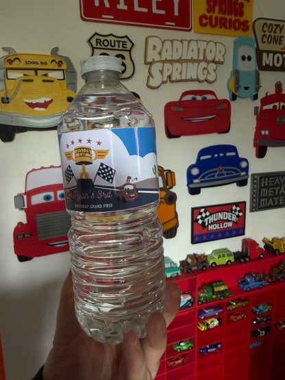 Disney Cars Radiator Springs Party Favour Water Bottle / Fruit Shoot Labels