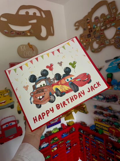Personalised Disney Cars Gift Box | Any Name & Age | Kids Birthday Gift Set