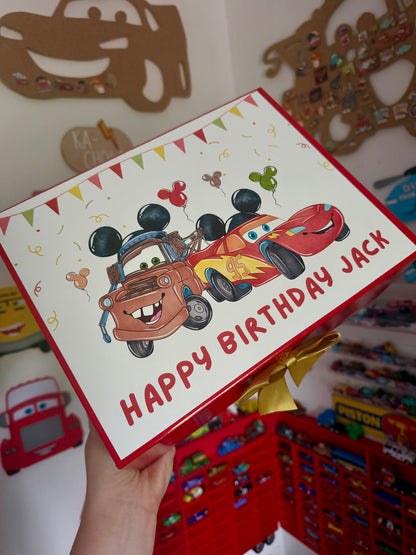 Personalised Disney Cars Gift Box | Any Name & Age | Kids Birthday Gift Set
