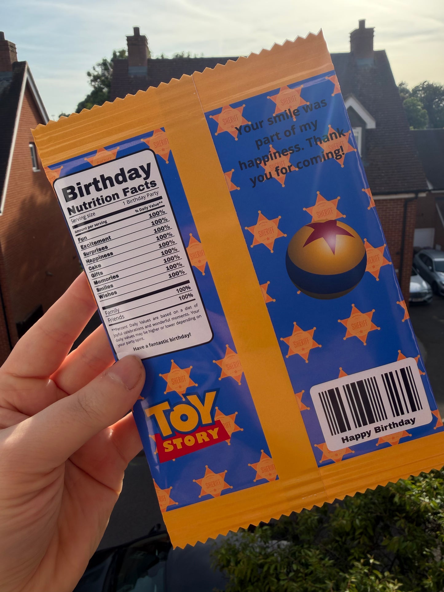 Personalised Toy Story Theme Fillable Crisp Packets | Toy Story Birthday Party Favours | Custom Party Snack Bags | Kids Party Treat Bags