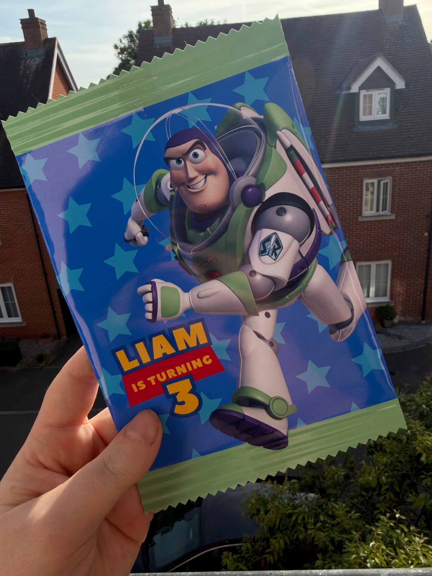 Personalised Toy Story Theme Fillable Crisp Packets | Toy Story Birthday Party Favours | Custom Party Snack Bags | Kids Party Treat Bags