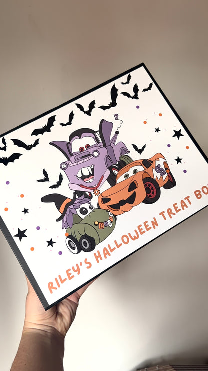 Personalised Cars Halloween Treat Box