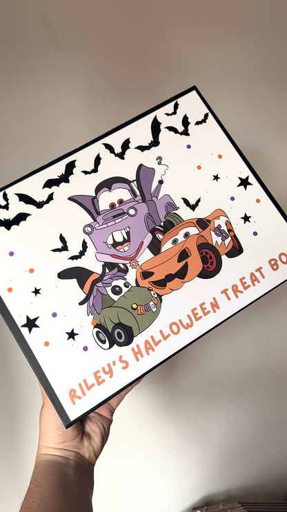 Personalised Cars Halloween Treat Box