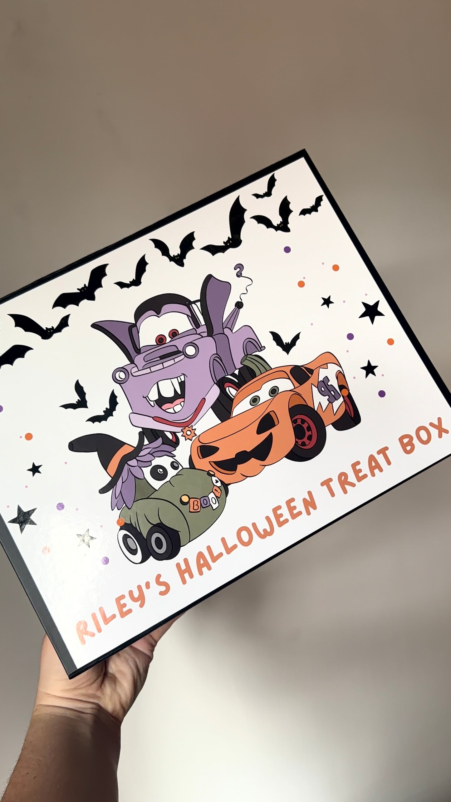 Personalised Cars Halloween Treat Box