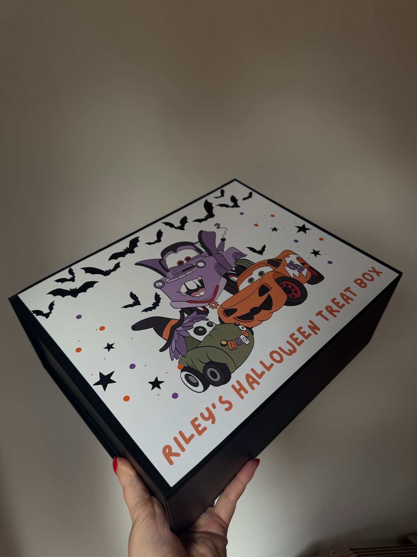 Personalised Cars Halloween Treat Box