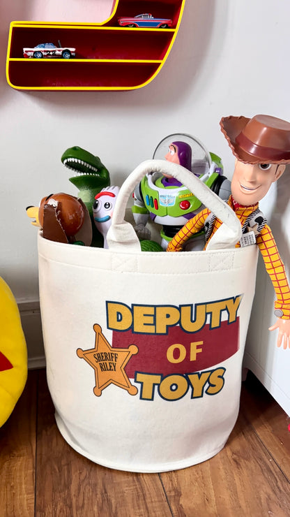 Personalised Sheriff Deputy Toy Story Storage Basket