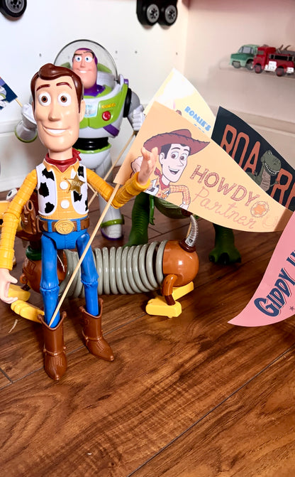 Personalised Toy Story Party Centrepieces & Pennants | Kids Birthday Party Decorations | Table Decorations