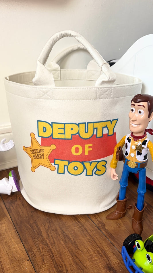 Personalised Sheriff Deputy Toy Story Storage Basket