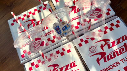 Pizza Planet Party Cups & Decals | Personalised Name & Age