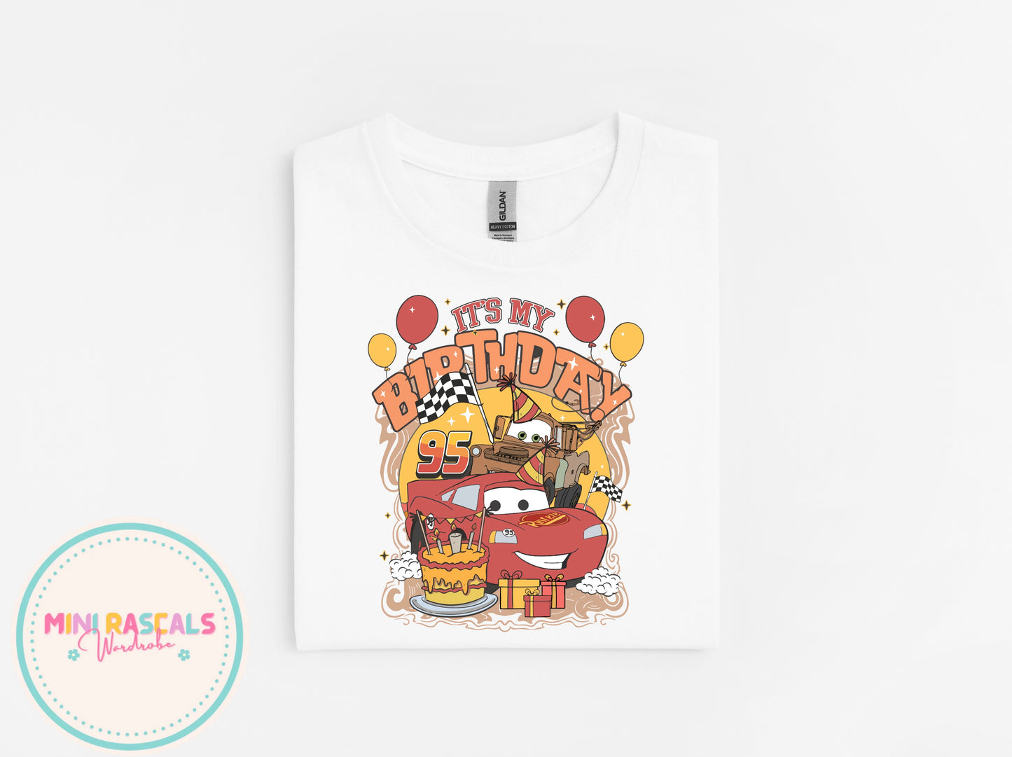 Disney Cars Lightning McQueen & Mater Birthday T-Shirt | Kids Unisex Top