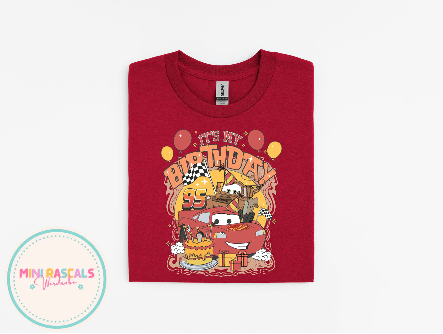 Disney Cars Lightning McQueen & Mater Birthday T-Shirt | Kids Unisex Top