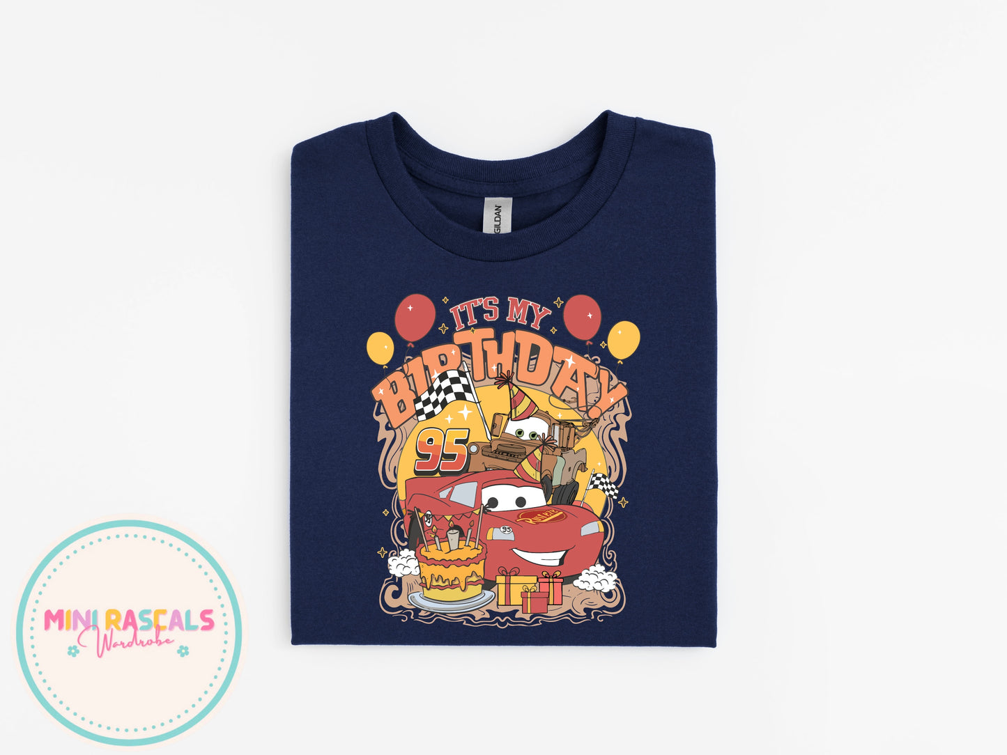Disney Cars Lightning McQueen & Mater Birthday T-Shirt | Kids Unisex Top