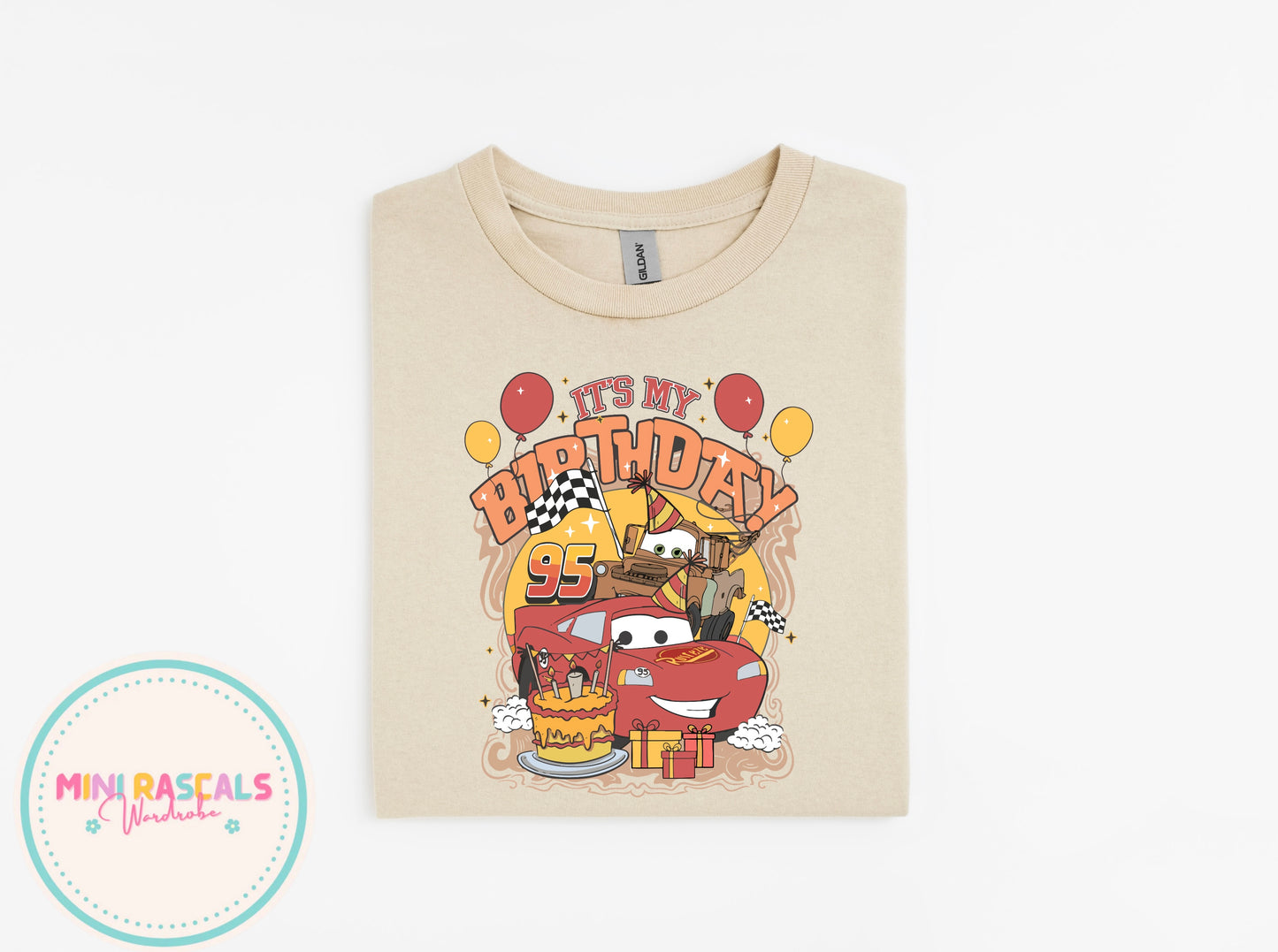 Disney Cars Lightning McQueen & Mater Birthday T-Shirt | Kids Unisex Top