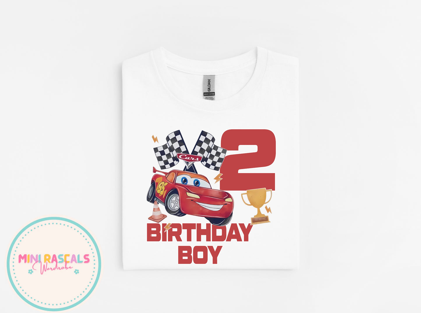 Disney Cars Lightning McQueen Birthday T-Shirt | Ages 1–8 | Kids Unisex Top