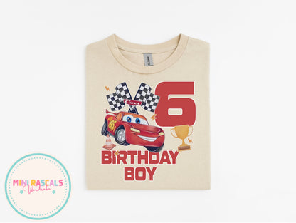 Disney Cars Lightning McQueen Birthday T-Shirt | Ages 1–8 | Kids Unisex Top