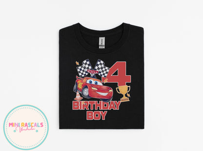 Disney Cars Lightning McQueen Birthday T-Shirt | Ages 1–8 | Kids Unisex Top