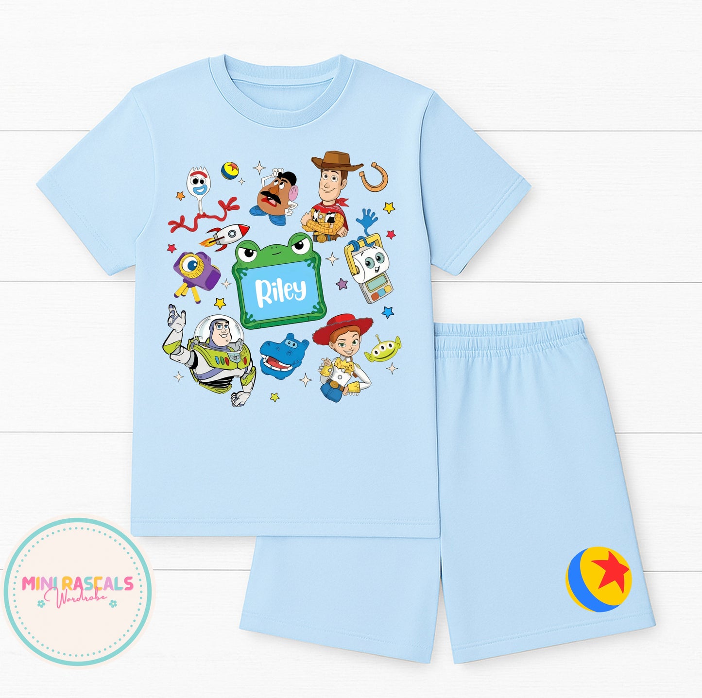Toy Story Personalised Name Woody & Friends T-Shirt and Short Set | Kids Summer Outfit
