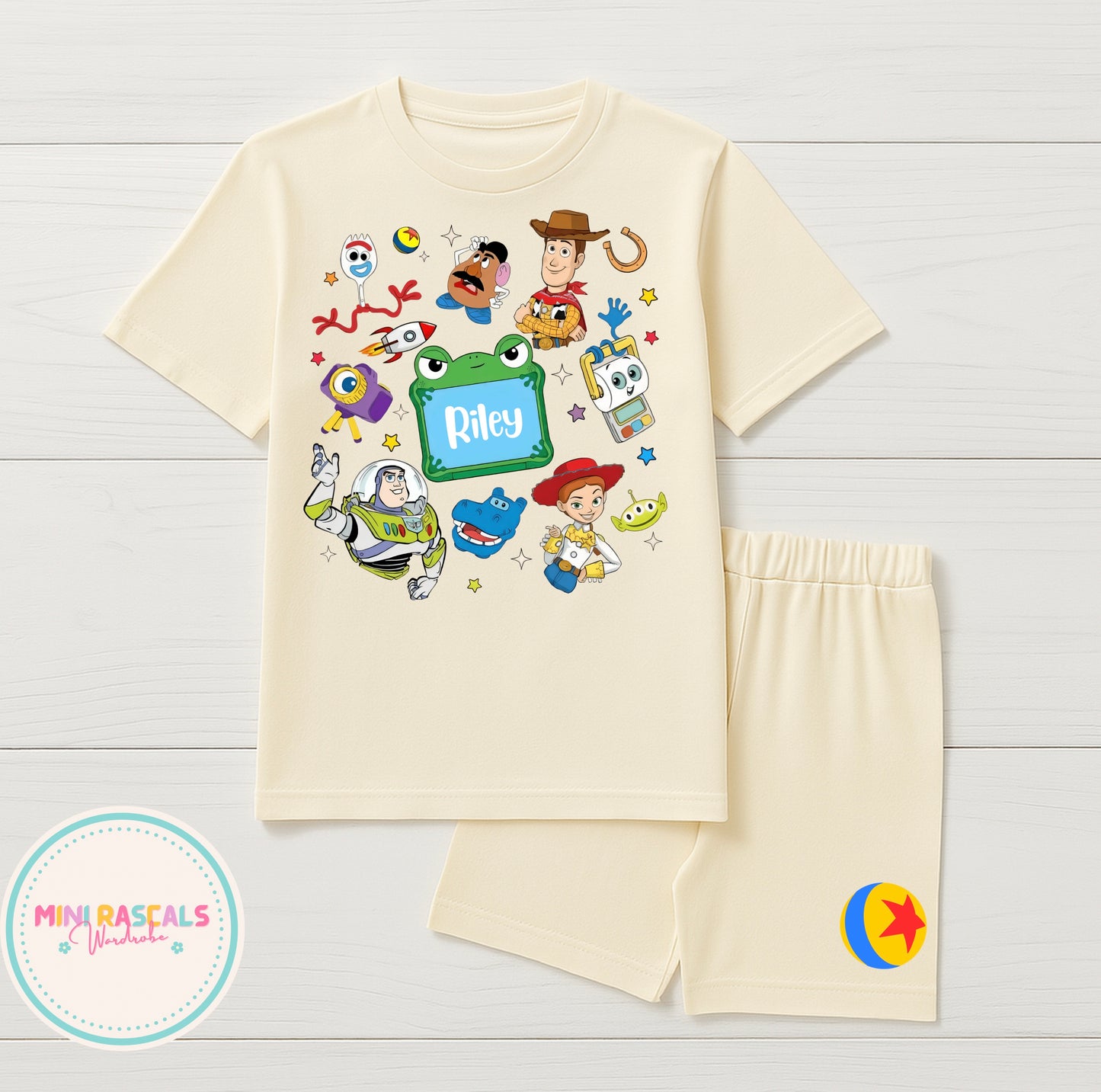 Toy Story Personalised Name Woody & Friends T-Shirt and Short Set | Kids Summer Outfit