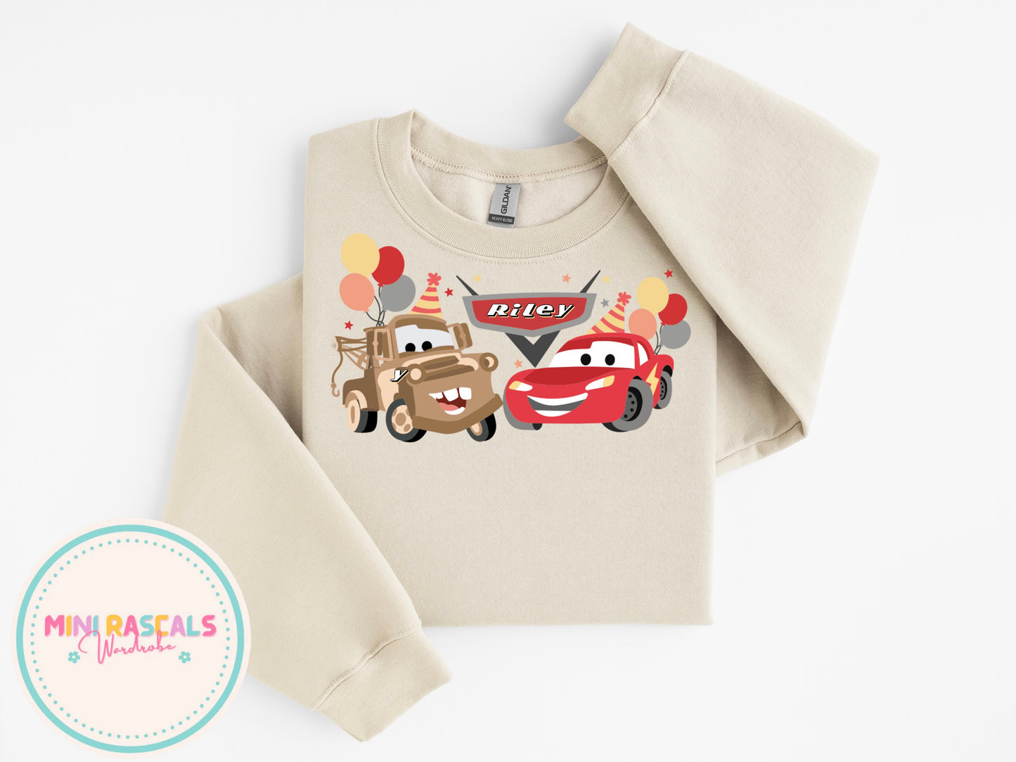 Personalised McQueen & Mater Birthday Children's T-Shirt or Sweatshirt