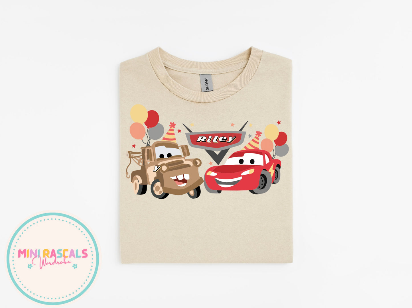 Personalised McQueen & Mater Birthday Children's T-Shirt or Sweatshirt