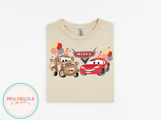 Personalised McQueen & Mater Birthday Children's T-Shirt or Sweatshirt