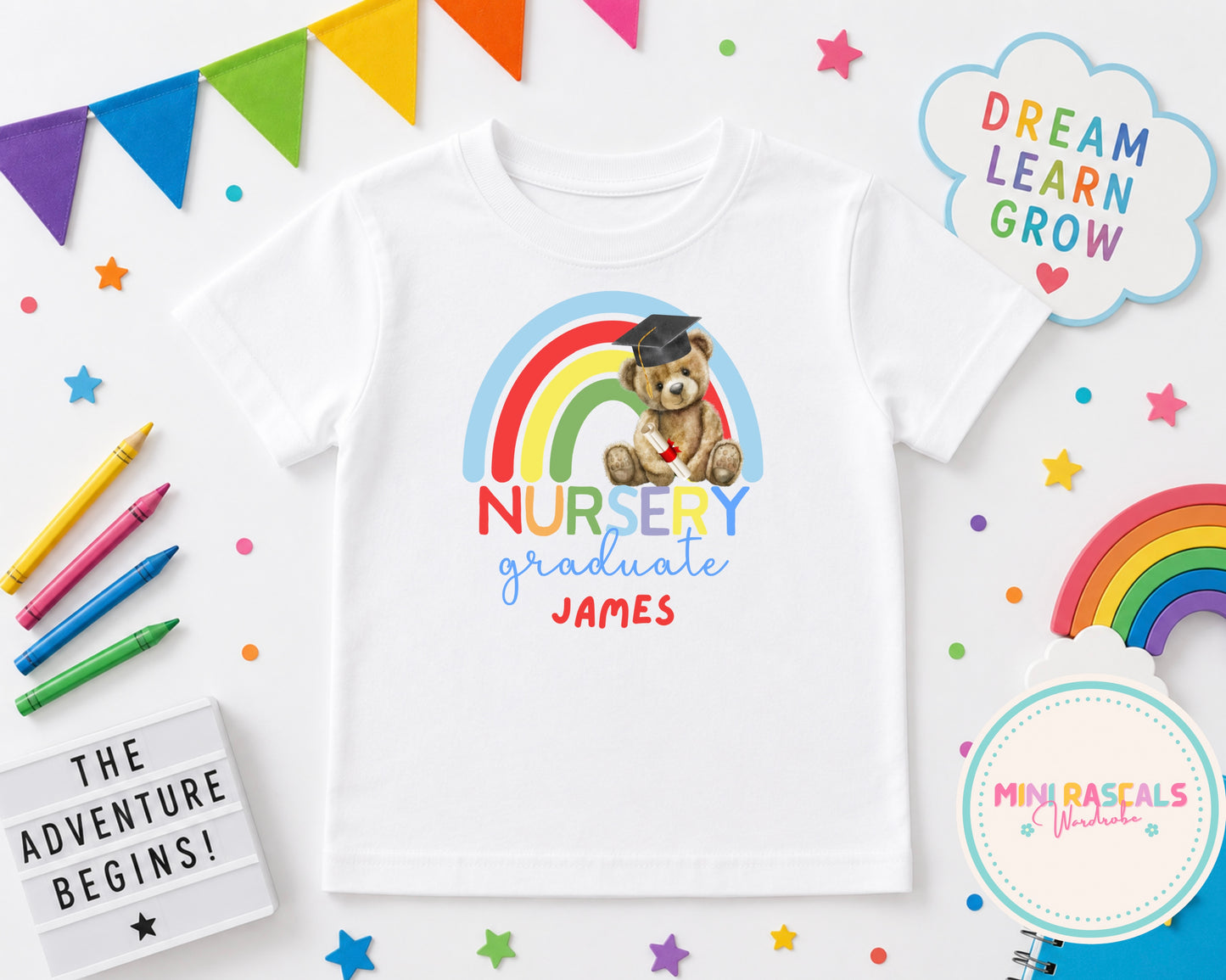 Kids Nursery Graduate T-Shirt | Personalised Option