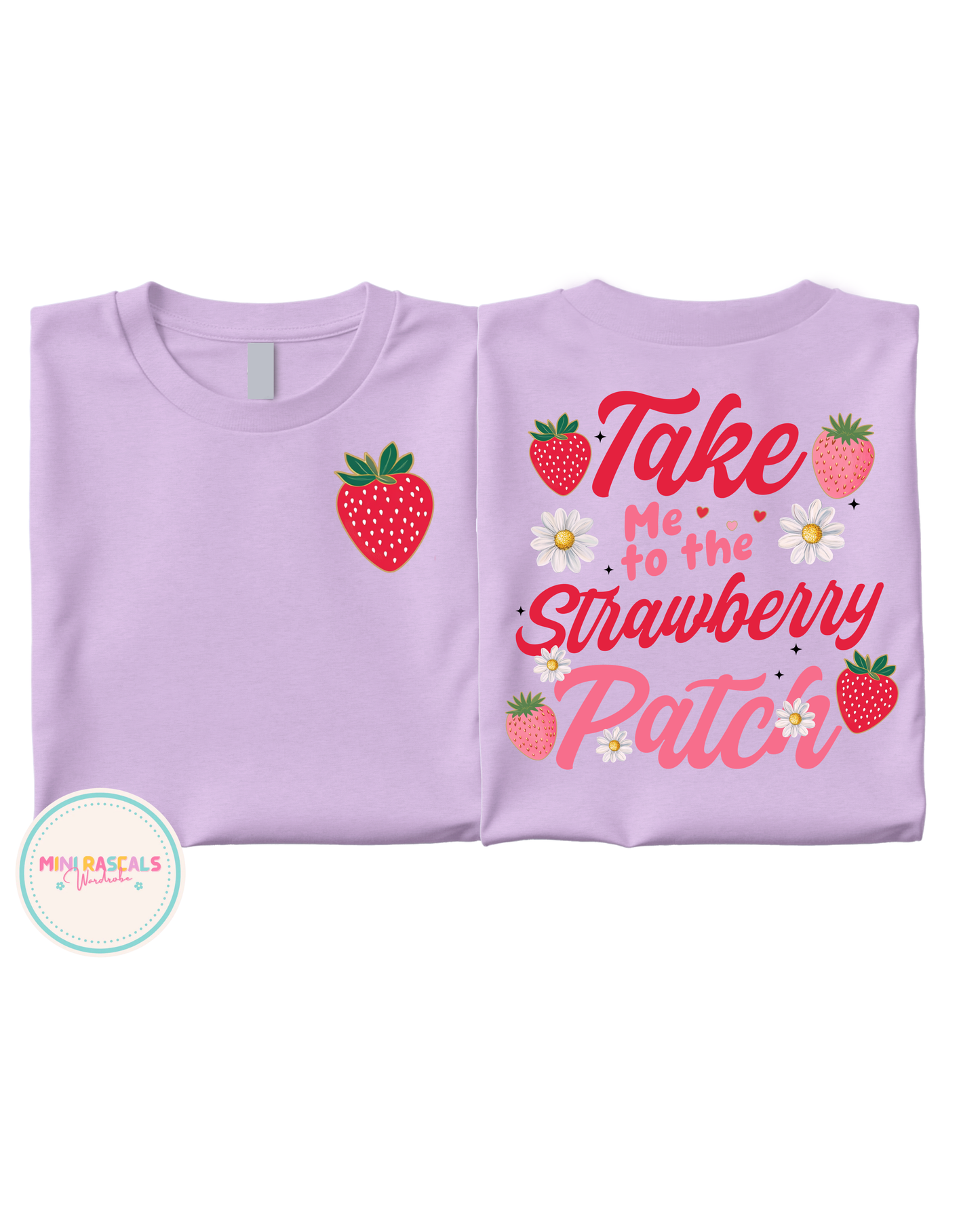 Girls Double Sided 'Take Me to the Strawberry Patch' T-Shirt