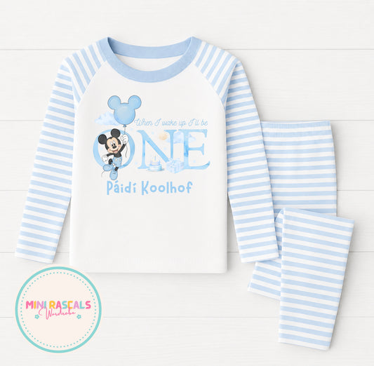 Personalised Kids 'When I Wake Up I Will Be' Mickey Mouse Pyjamas